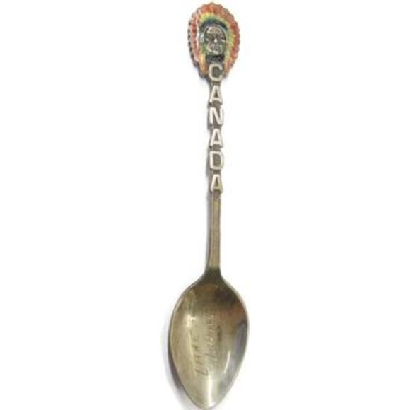 Vintage BM Co. Souvenir Spoon 925 Sterling Silver Canada Indian Head - Picture 8 of 14